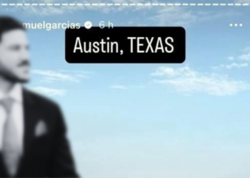 Instagram Story Showing a Blurred Man in a Suit with a Black Label Reading 'austin, Texas' Indicating Location. - La Sultana Informa